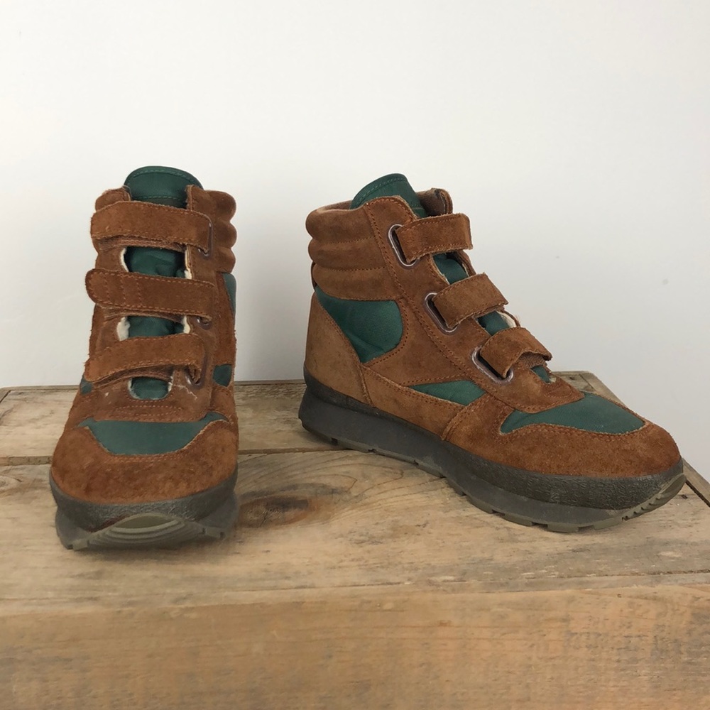 LLBEAN vintage 80s suede Velcro hiking boots